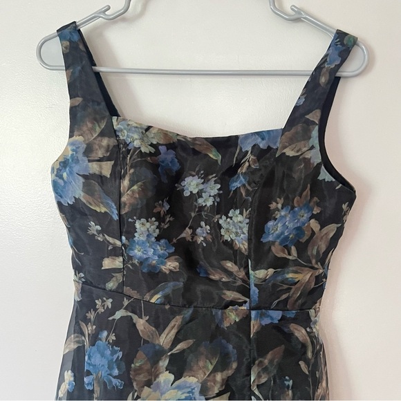 Lulus Stunning Elegance Black Floral Organza Maxi Dress Romantic Gown Small - Picture 4 of 16